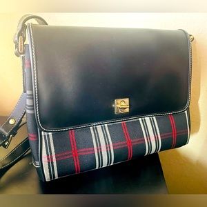 Liz Claiborne Black, Red and White Plaid Purse